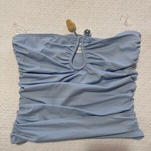 Light Blue Ruched Tube Top Peppermayo